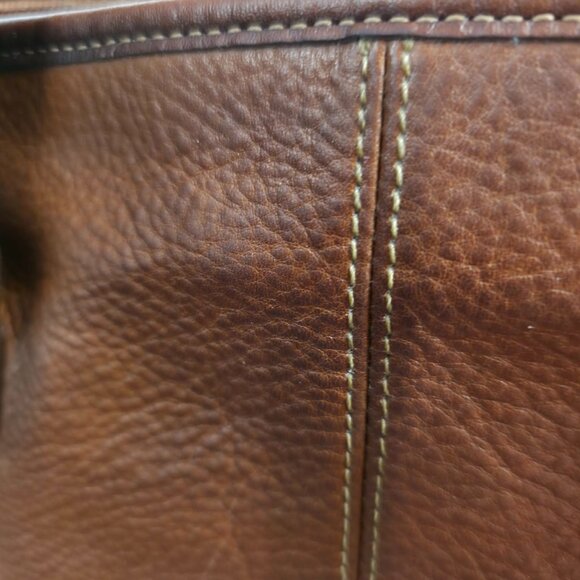 Maddox Satchel Brown Pebbled Leather Convertible Crossbody Bag Vintage Style - Picture 14 of 16